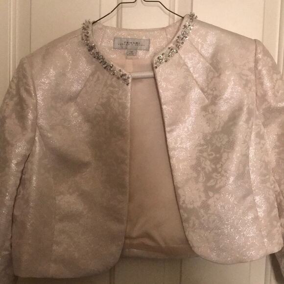 Tahari champagne gold embellished jacket 12 NWT - Picture 8 of 12